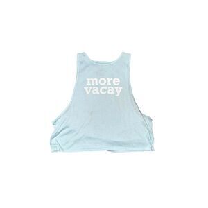"More Vacay" Crop Top - Light Blue